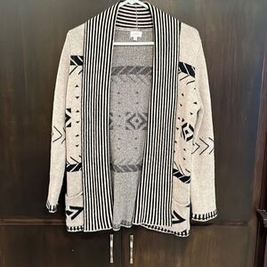 Pixley Tan Black Cardigan Sweater Small
